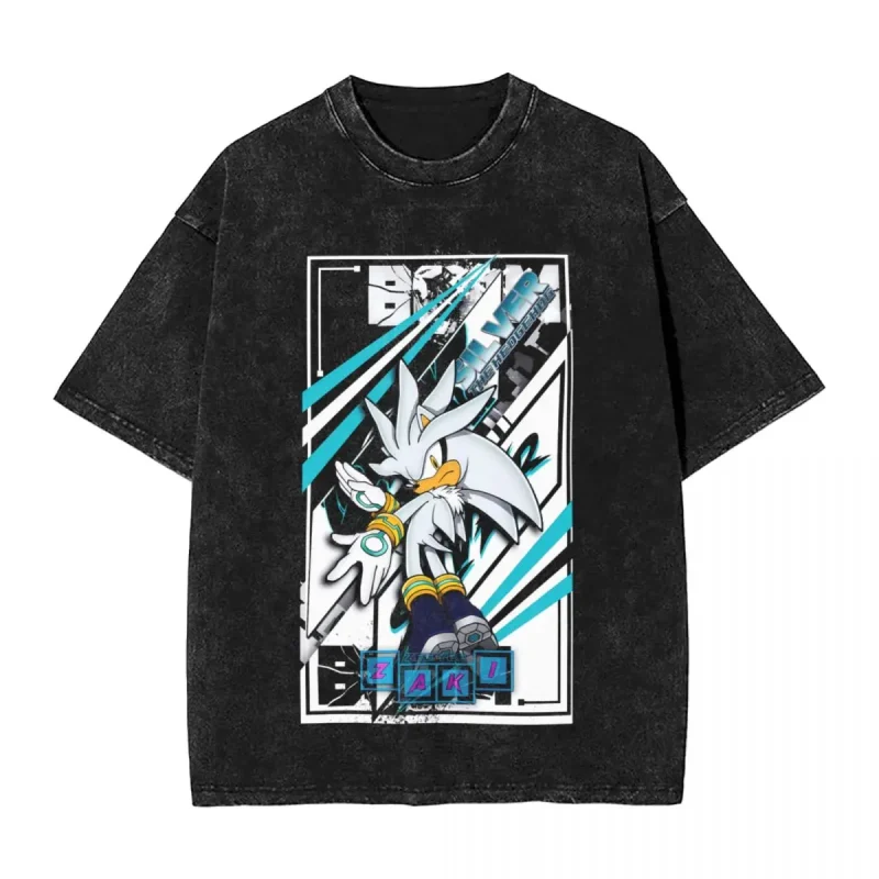 Sonic T shirt Silver the Hedgehog A12