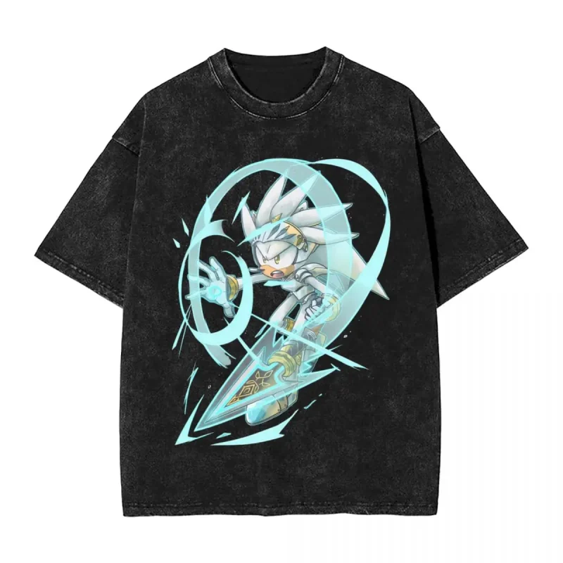 Sonic T shirt Silver the Hedgehog A3