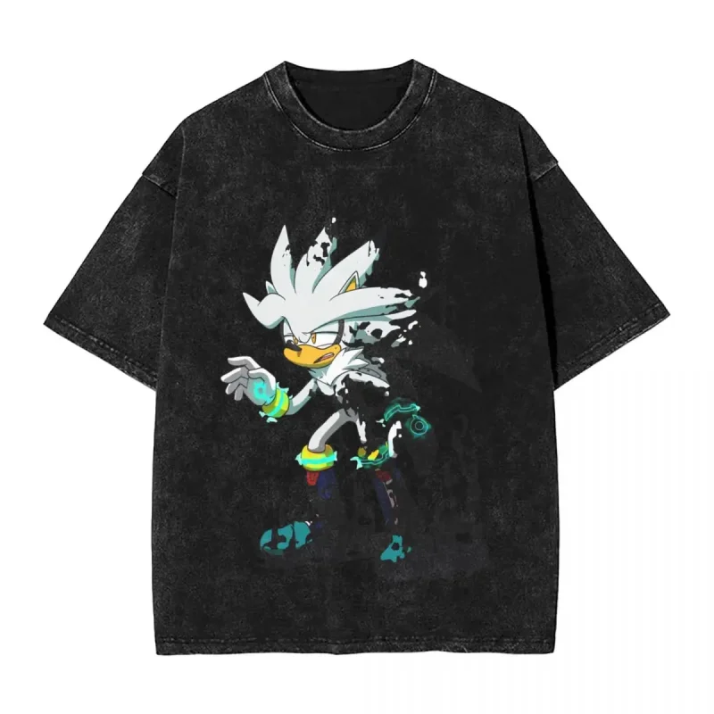Sonic T shirt Silver the Hedgehog A5