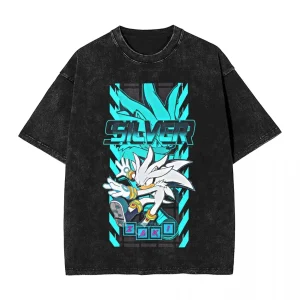 Sonic T shirt Silver the Hedgehog A7