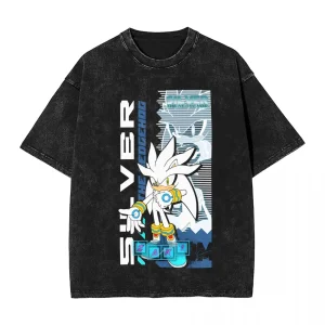 Sonic T shirt Silver the Hedgehog A11
