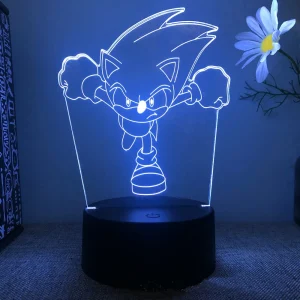 Official Sonic the Hedgehog 3D Lamp – LED Color-Changing Light for Gamers
