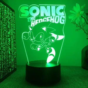 Sonic 3D LED Lamp – Unique Illusion Light for Gaming Rooms