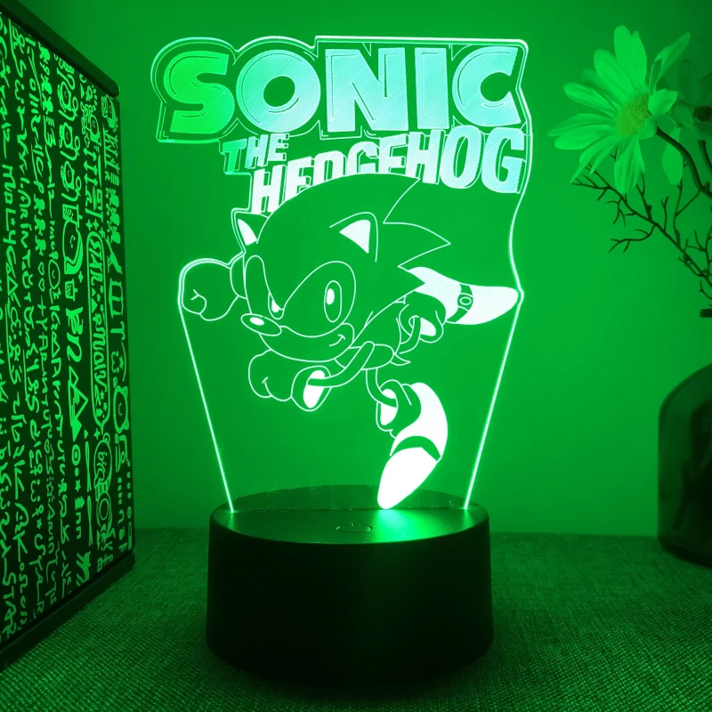 Sonic 3D LED Lamp – Unique Illusion Light for Gaming Rooms