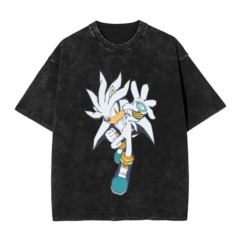 Sonic T shirt Silver the Hedgehog A6
