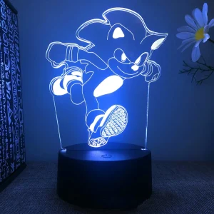 Sonic & Knuckles 3D LED Lamp – Perfect Decor for Fans