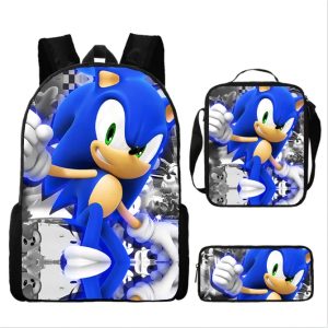 Official Sonic the Hedgehog Backpack – School Ready with 3 Pieces