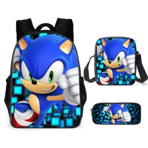 Sonic School Bag – 3-Piece Backpack Set with Matching Accessories